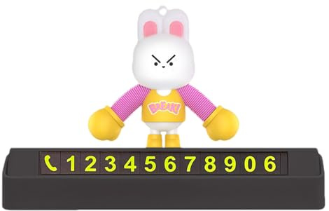 Car Phone Parking Plate for Number Card on Dashboard in Animal Shape - UV Resistant Plate for Phone Number Display PE
