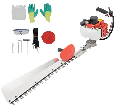 22.5cc 650w Benzin-Heckenschere, 2-Takt 7500r/min Hedge Trimmer, Handliche Luftgekühlt Heckenschere, Rasentrimmer-Schnittlänge 70cm, Einzylinder Heckentrimmer für Häusern, Höfen und Gärten