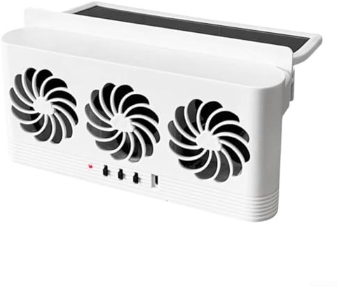 HomeVortex Ventilatore di scarico per auto alimentato esclusivamente dalla luce solare per una ventilazione ecologica e un ridotto accumulo di calore interno (bianco)