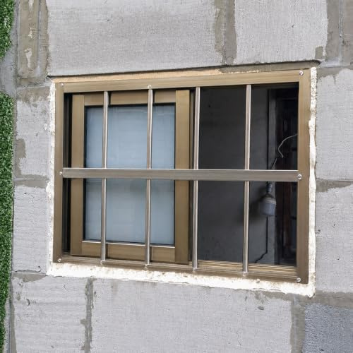 Fenêtre Coulissante Sous-Sol En Aluminium Avec Grille Et Barres Sécurité