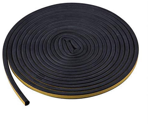 TRIXES 5M Burlete Autoadhesivo Negro Sellar Ventana Tira de Sellado en Forma de D