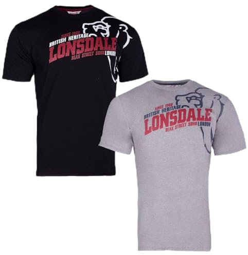 Lonsdale Walkley Herren T-Shirt Normale Passform, White, L