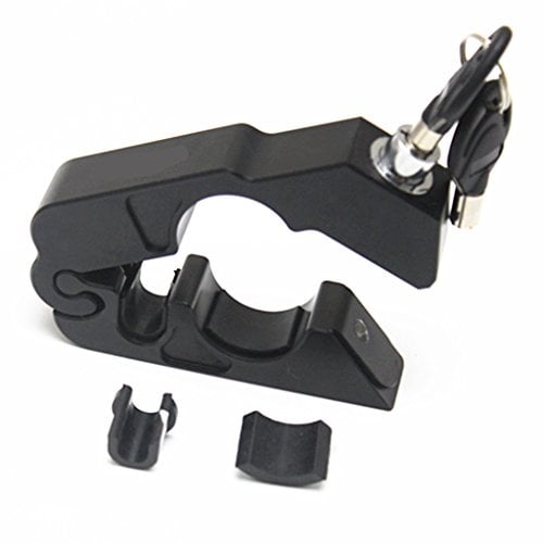 E-Bro Motorcycle Handlebar Grip Brake Lever Lock,Anti Theft Security Caps-Lock (Black)