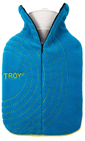 TROY - die sichere Wärmflasche - 2x so lange warm – schneller auf Wohlfühltemperatur – wird nicht zu heiß (Blau/Gelb)