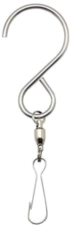 Coideal Swivel Hooks Clips, 12 Pcs Staineless Steel Wind Spinner Hanger Crystal Twisters for Hanging Wind Chimes, Pots Birdcage Plants (Silver)