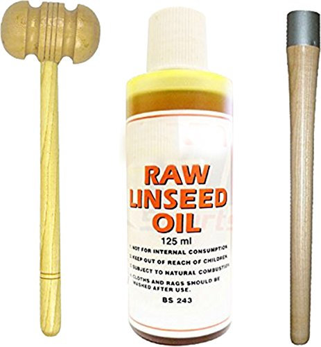 ND Sports Cricket Bat Mallet Handle Cone Wooden Grip Applicator Bat Raw Linseed Oil