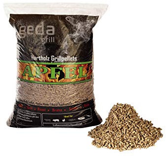 GEDA Grill 100% Hartholz Pellets, Grillpellets BBQ Pellets für Pelletsmoker, Pizzaofen, Räucherofen (Apfel 10kg)