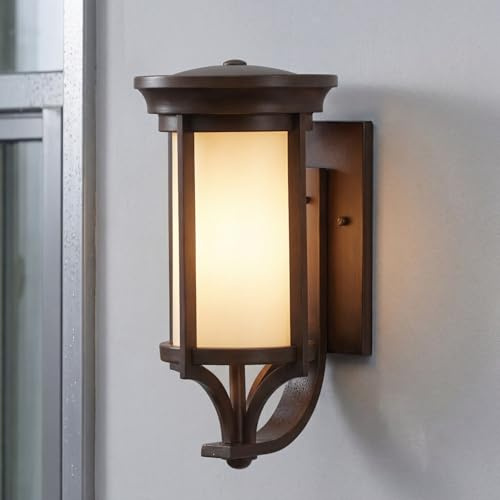 Licht-Erlebnisse Rustikale Außenwandleuchte IP44 H:39cm Terrassenlampe Wand Hof Haustür Vordach MERYL