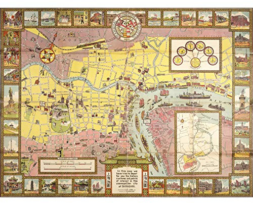 Crow 1935 Bildkarte Shanghai City China großer Kunstdruck auf Leinwand, hochwertiges Wandbild