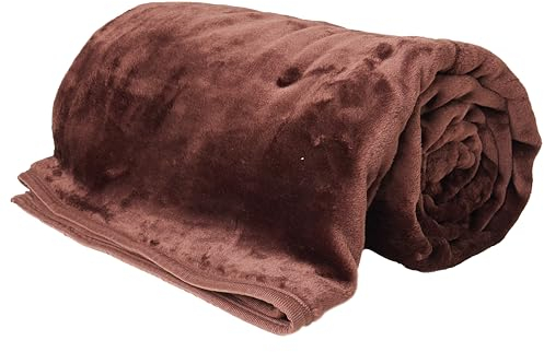 Rohi Luxury Fleece Throw Blanket King Size - Super Soft Warm & Fluffy Blanket - Chocolate Brown Throws for Sofa - Couch Throw Fleece Blanket - 200x240cm