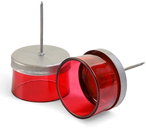 2X Kerzenhalter rot Teelichthalter Teelichtgläser Kerzenhalter zum Stecken Kerzenpicks für Adventskranz 5cm