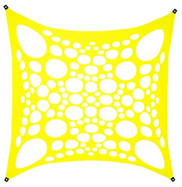 PSYWORK Schwarzlicht Segel Spandex | Space Flower | Vanille | 3 x 3m | UV-aktiv | Leuchtend | Wandtuch Wandbehang Stoff Neon Deko Party Tuch Tapestry Poster PSY Goa