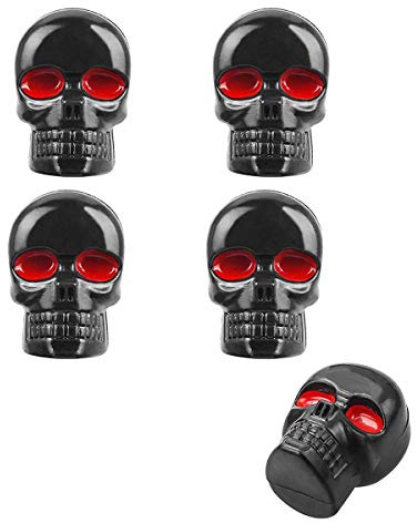 3T-SISTER Schädel Schrauben Punk Schädel Nummernschild Rahmen Schrauben Windschutzscheibe Zierschrauben Schrauben für Auto/Motorrad Schwarz 5 Sätze (1 Satz Ersatzschraube kostenlos)