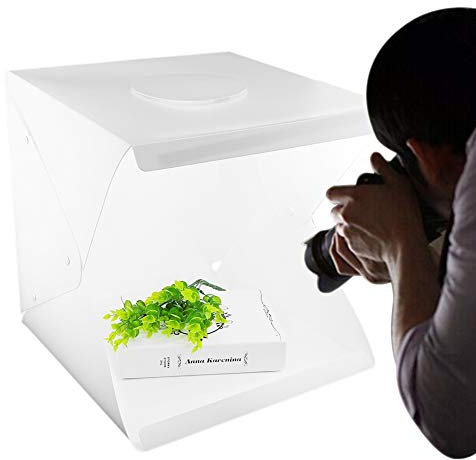 Mini Studio - Photographique Portable Pliant Léger et Studio Photo - Mini Studio + Lumière LED 35 cm + Toiles de Fond
