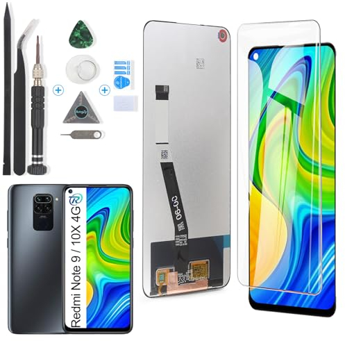 RongZy Écran LCD De Remplacement pour Xiaomi Redmi Note 9/10X 4G écran Tactile Digitizer Panneau Assemblé De Réparation avec Outils(6.53,Noir)