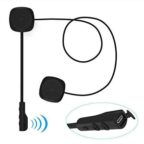 Riloer Casco de moto Bluetooth Headset, casco de moto intercomunicador con micrófono para conductor, soporte de llamadas, música, recordatorio de sonido