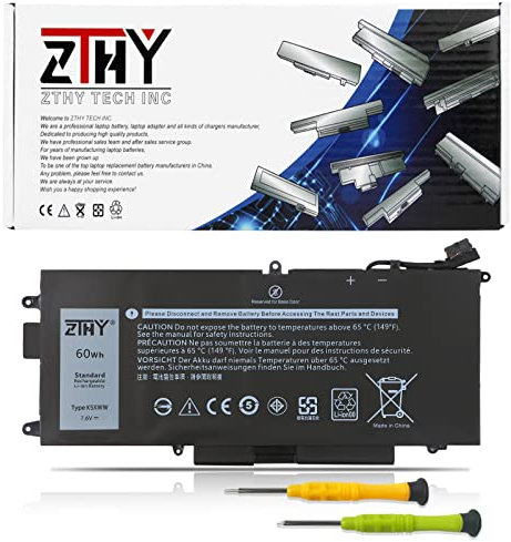 ZTHY K5XWW Batterie de rechange pour ordinateur portable Dell Latitude 7389 Latitude 7390 Latitude 12 5000 5289 2 en 1 L3180 E5289 P29S001 P29S002 Series 451-BBZC 6CYH6 71TG4 725KY N188 GG CFX9 7 7,6