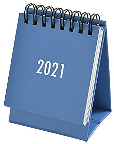 Moent 2021 Mini-Kalender, kleiner Schreibtisch, schlicht, einfarbig, Planer, Buchkalender, Dekoration, Erinnerung an besondere Tage, Geburtstage, Jubiläen, nie vergessen ein Datum, blau