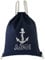 EXPRESS-STICKEREI Segel Tasche mit Anker Motiv für Männer/Frauen | Turnbeutel wasserdicht Navy Blau AHOI Anker Gymsack Herren Gym Bag robust Rucksack Schiff Strandtasche