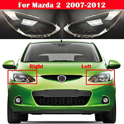 GSDGBDFE Scheinwerferabdeckung Autoscheinwerfer Shell Lampenschirm Transparente Abdeckung Scheinwerfer Glas Scheinwerfer Objektivabdeckung Für Mazda 2 2007-2012 (Color : Left and Right)