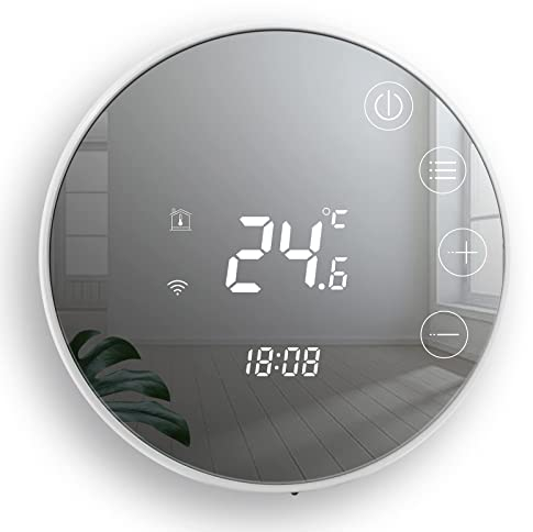 Beok Tuya Termostato Inteligente Termostato de habitación WiFi Termostato Inteligente de Pared para calefacción de Agua Calefacción por Suelo Radiante Compatible con Alexa, Google 3A