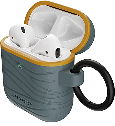 LifeProof Kopfhörer Hülle für AirPods (1. Gen 2016/2. Gen 2019),stoßfeste,sturzsichere,dünne, kratz- und abriebfeste Schutzhülle für Apple Watch,inklusive Karabiner,nachhaltig hergestellt,Dunkelgrau