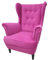 MartHome Einzelsofa Loungesessel Wohnzimmersessel, Stoffsessel - Relax Sessel TV Ohrensessel, Bequemer Loungesessel Wohnzimmer - Skandinavischer Sessel (Rosa C10)