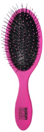 Salon Studio Professional, Brosse Démêlante avec Manche, Couleur Rose, Brosse à Cheveux Légère et Ergonomique avec des Picots Fins, Convient à Tous les Types de Cheveux Secs ou Humides