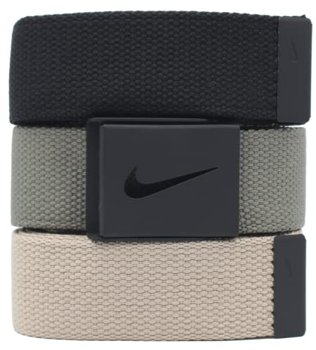 Nike Golf Herren 3-in-1 Webgürtel, Einheitsgröße, Schwarz/Oliv/Khaki
