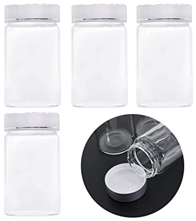 MEETGIFT 4pcs 100ml Einmachgläser mit deckel gläser mit schraubdeckel für Schönheitsprodukte Haushaltsartikel oder kleine (100ml)
