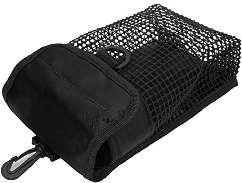 Pinsofy Portable mesh tool bag, reduce the weight of the diving mesh bag. Sturdy rotating snap design for outdoor use Black
