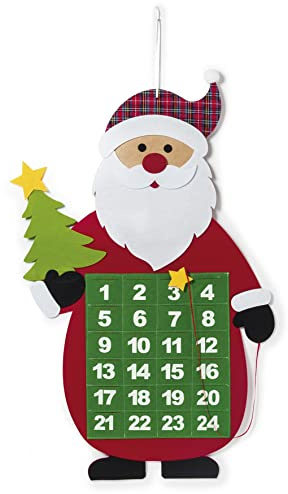 Mopec NA27 Adventskalender Filz Weihnachtsmann 48 x 74,5 cm, rot