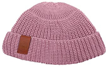 kabak Burglar Beanie Atmungsaktive Kurze Strickmütze aus Bio-Baumwolle Street Style Unisex-Kopfwärmer-Fischermütze, Puderrosa