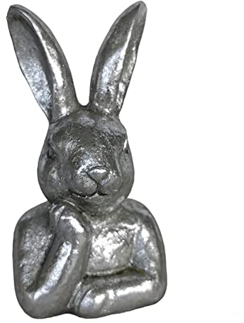 Goldbach Hasenbüste Silber 13cm Hase Osterdeko Osterhase Hasenkopf Büste