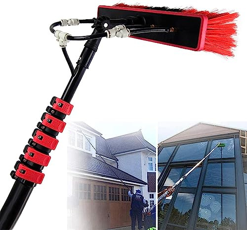 Fensterputzer Teleskopstiel,Teleskopstange Fensterreinigung Wasser,Photovoltaik-Reiniger Spezialreiniger,3.6M-11M Photovoltaikreinigung,Teleskop Reinigungs Set Reinigung Fenster Terrasse (24FT/7.2M)