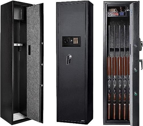 YOGAYE Cabinet Safes Large Rifle Gun For Home Rifles And Pistols Quick Access 5-6 Shotgun (with/Without Scope) With Pistol Lockbox Slient Mode