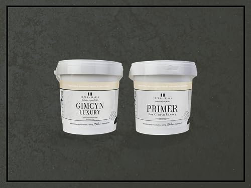 Impera Italia Gimcyn Luxury - Textured, Metallic Effect, Iridescent Wall Paint Bundle. Includes 1kg of Paint and 0.5L of Primer - Covers 5SQM - In Colour GREEN AMETHYST.