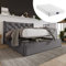 Kayan Hydraulisch Doppelbett Polsterbett 160x200cm, Bett mit Lattenrost aus Metallrahmen, Modernes Bettgestell mit Stauraum, Baumwolle (160x200cm(Mit Matratze), Grau)