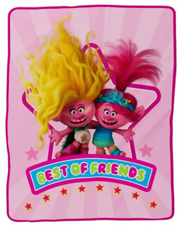Franco DreamWorks Trolls 3 Band Together Kinder-Bettwäsche, superweich, seidiger Überwurf, 101,6 x 127 cm, offizielles Lizenzprodukt