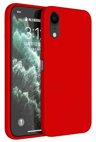 HAFFAN Coque en Silicone TPU Compatible avec iPhone XR (6.1 inches), Housse Etui de Protection pour Téléphone Portable - Rouge de Chine