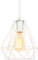 iDEGU Retro Hängelampe Vintage Lampe im Industrie Design Käfigform Lampenschirm aus Metall E27 Pendelleuchte Weiß Hängeleuchte für Esszimmer Küche Schlafzimmer Wohnzimmer Bar (20cm)