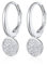 Ohrringe Damen Ohrhänger mit Plättchen Anhänger Elegant Messing in Silberfarben mit Kristalle für Frauen, Mädchen, Mama Höhe 23mm, Breite 9mm