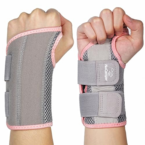 NuCamper Atmungsaktive Handgelenkstütze Handgelenk Bandage Mit Metallschiene-Stabilisator Männer Frauen Handgelenkbandage Verstellbare Handgelenkschiene für Arthritis, Sehnenentzündung, Verstauchung