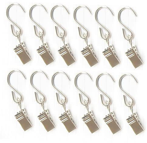 HOMSFOU 25St Gardinenclips Hakenvorhangclip Gardinenhaken Metallhaken zum Aufhängen Tipi-Zelt arabische Kaffeekanne s Haken mit Clips s Haken Aufhänger Eisendraht anschließen Stahldraht