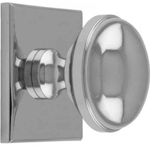 Carlisle Brass Harmonise Warwick Cupboard Knob on Square Backplate (Polished Chrome)