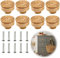 Lnjya Möbelknöpfe Rattan 8 Stück, 40mm Schrankknöpfe Rattan Kommode Schubladenknöpfe Holz Boho Deko Holzknöpfe Natur Schrankgriffe Holz Möbelgriffe, Knöpfe Schrank Holzgriffe für Schränke