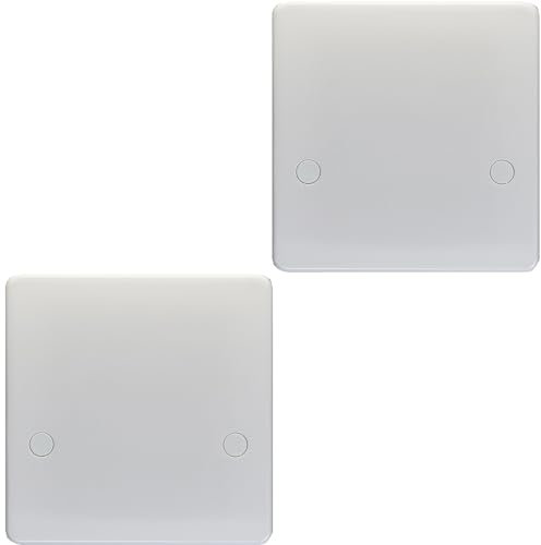 2 PACK 1 Gangle Single 45A Flex Outlet WHITE PLASTIC Cooker Appliance Wall Plate - Decorative Double Pole Appliance Wall Plate