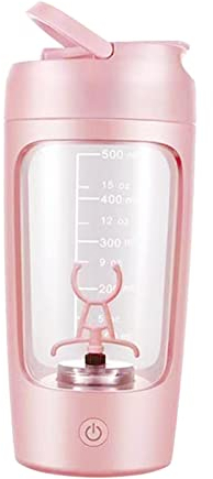 JAYIOLA Botella mezcla de proteínas eléctrica de primera calidad, taza mezcla portátil de 650 ml, tazas mezclas recargables por USB para batidos, Rosa