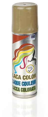 Laca de Pelo Color Oro 125ml - Spray Colores para Cabello Rápida coloración, Lavable