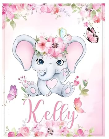 Personalisierte Babydecke mit Namen, Super Weich Warme Baby-Überwurfdecke für Junge Mädchen, Flanell Kinderdecke Namensdecke Personalisiert Geburtstaggeschenk